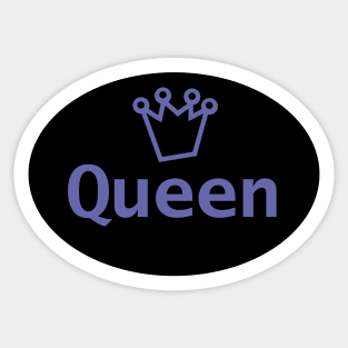 Veri Peri Queen and Crown on Black Oval Sticker